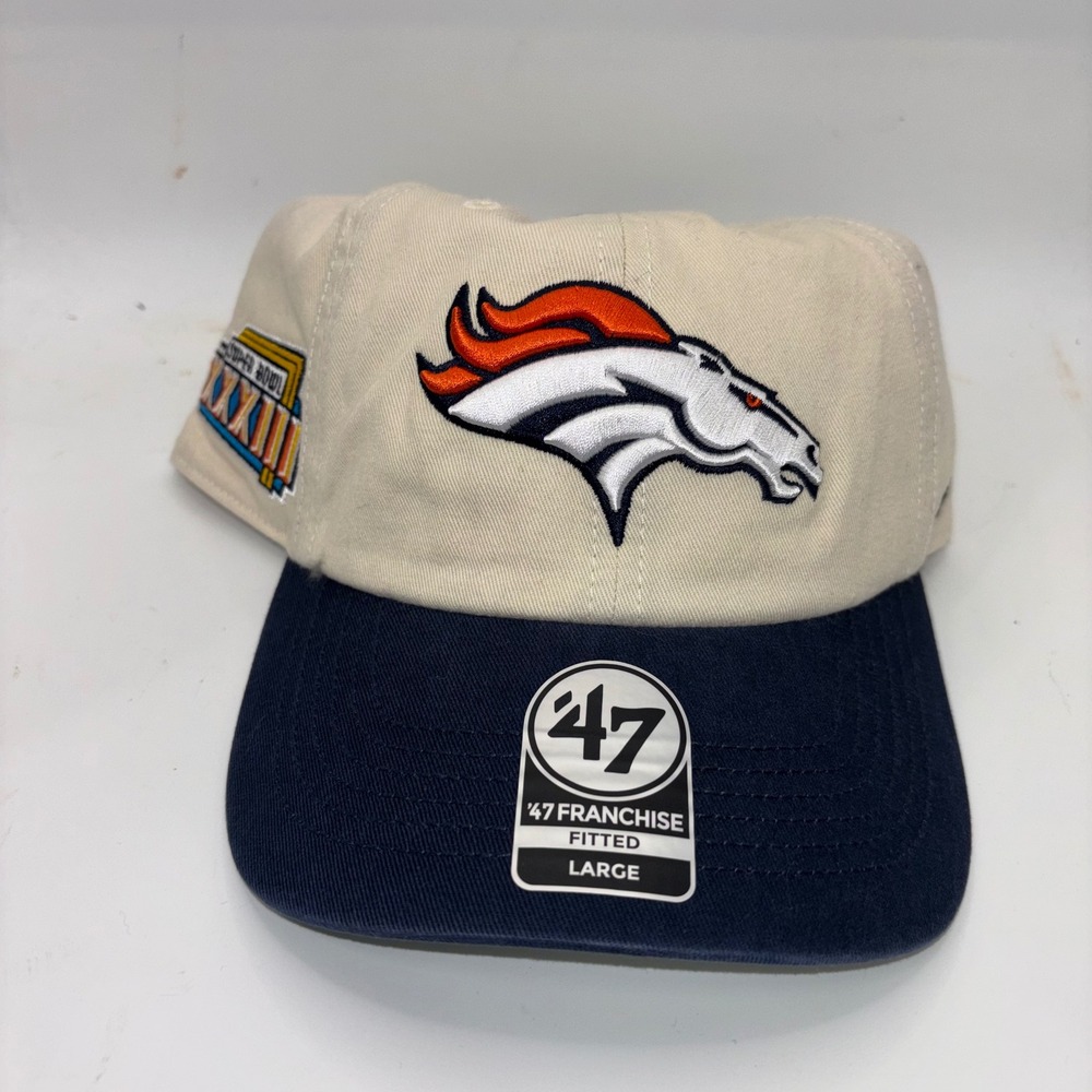 Denver Broncos 47 Brand Franchise Fitted Hat Super Bowl XXXIII Sandstorm Large